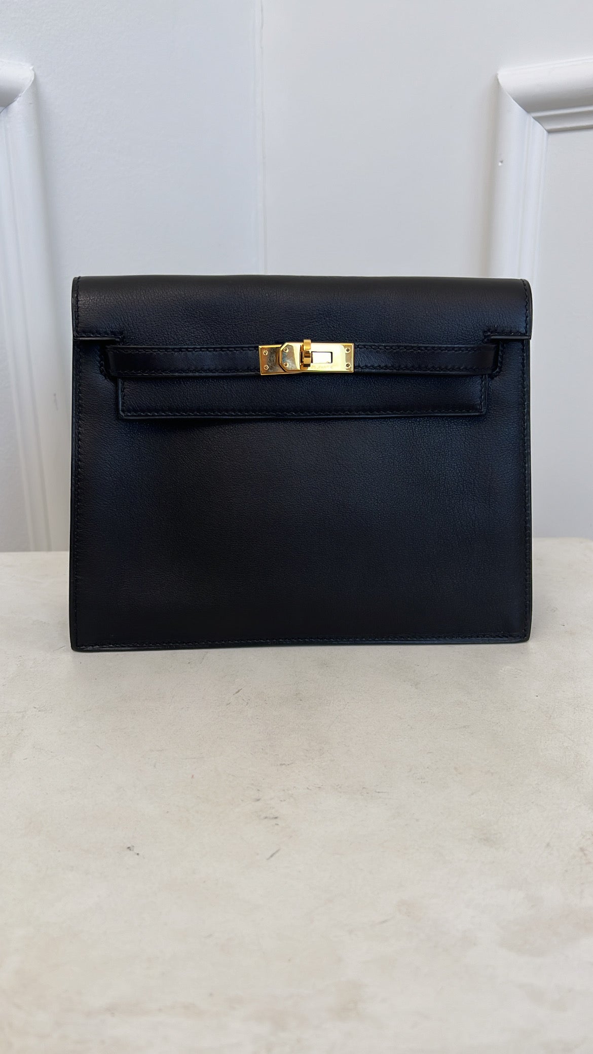 Hermès Black Swift Leather Kelly Le sac de Danse Bag