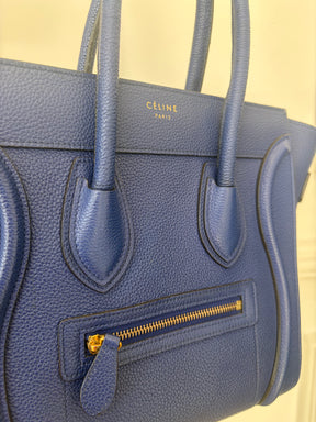 Celine Cobalt Blue Leather Luggage Bag