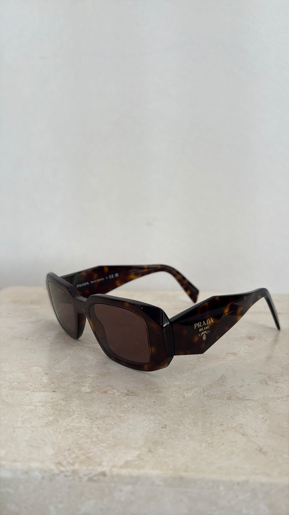 Prada Tortoiseshell Symbole Sunglasses