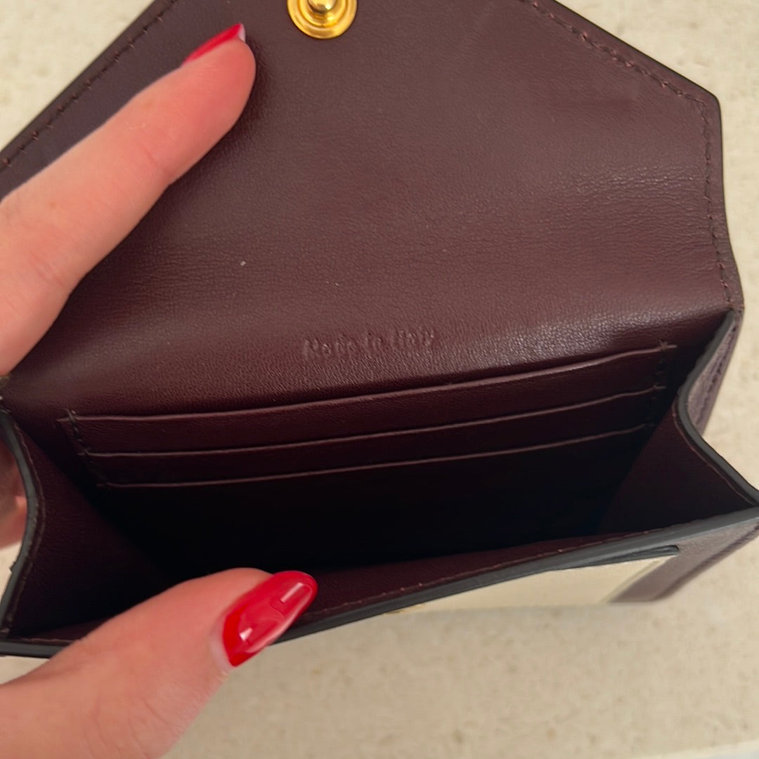 Céline Python Envelope Purse in Maroon and Navy