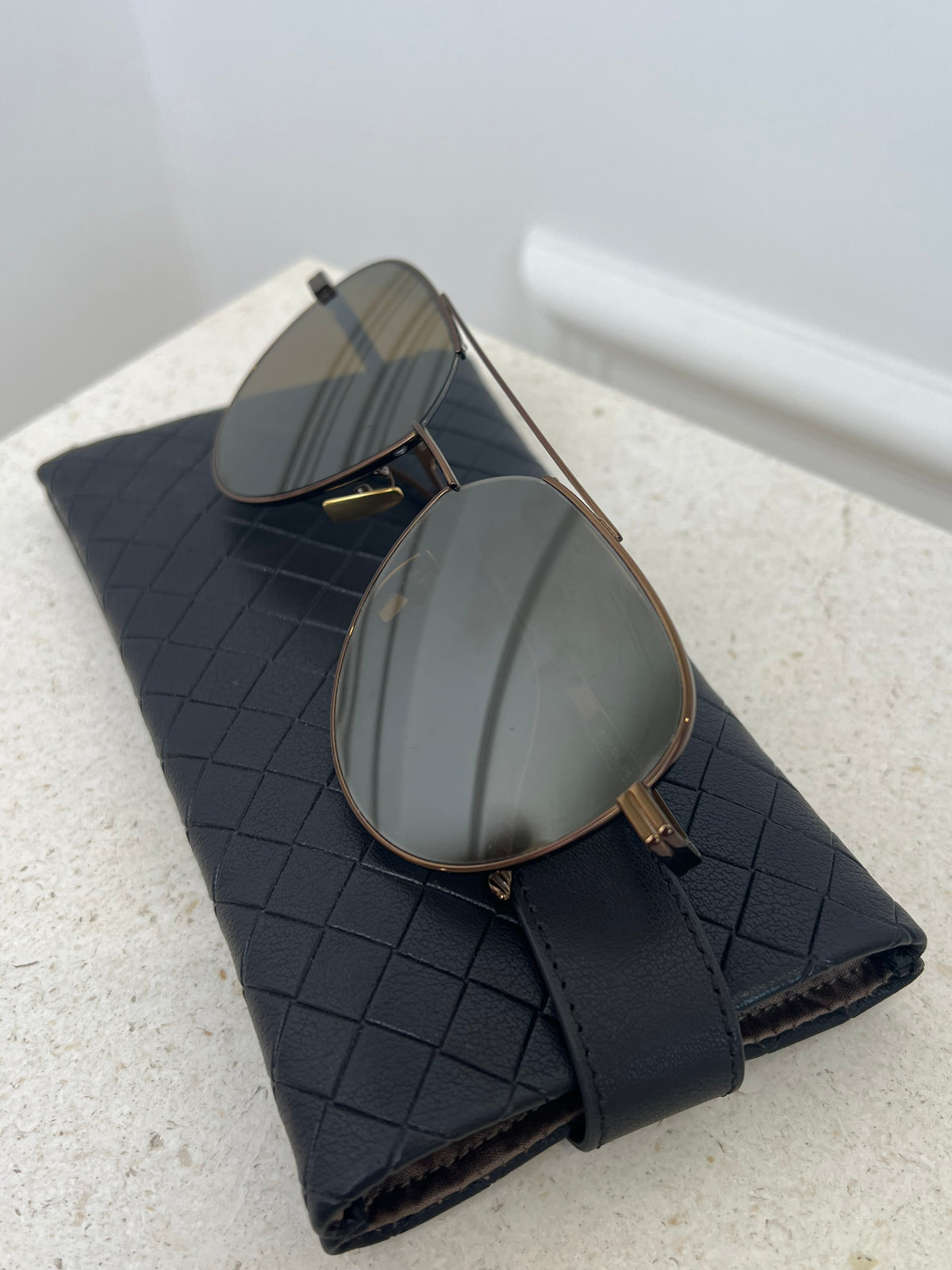 Bottega Veneta Bronze Aviator Sunglasses