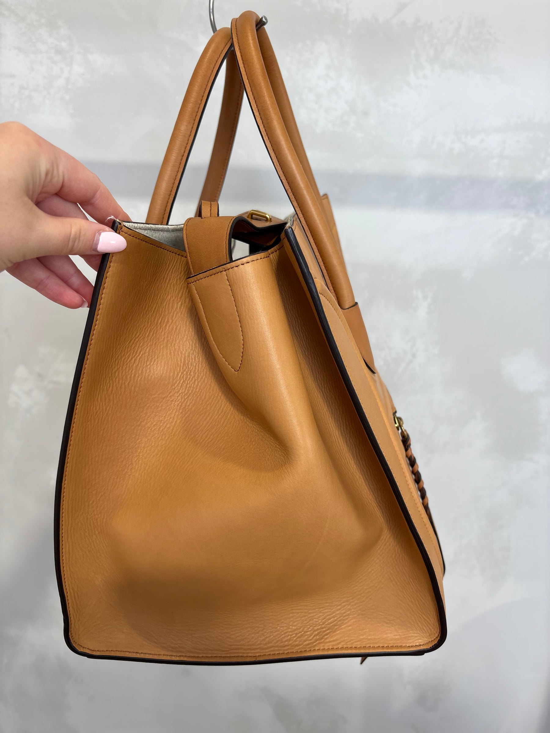 Céline Tan Leather Phantom Luggage Tote
