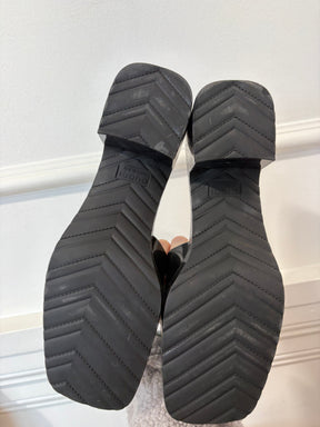 Gucci Black Rubber logo Mules, 41