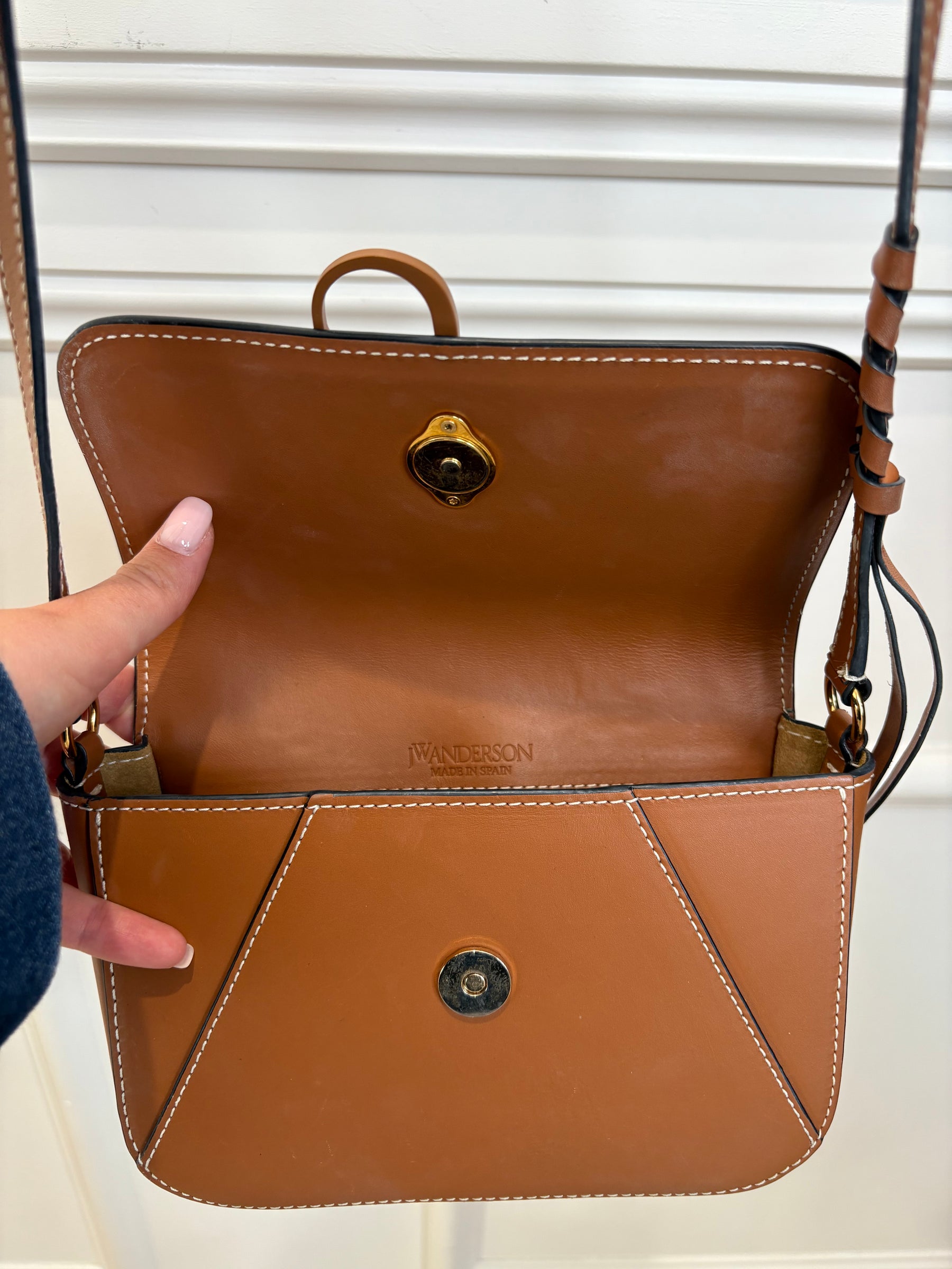 JW Anderson Leather Crossbody Bag Peacan Brown