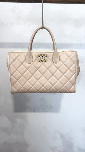 Chanel Portobello Tote Bag Quilted Lambskin Gold Tone HW