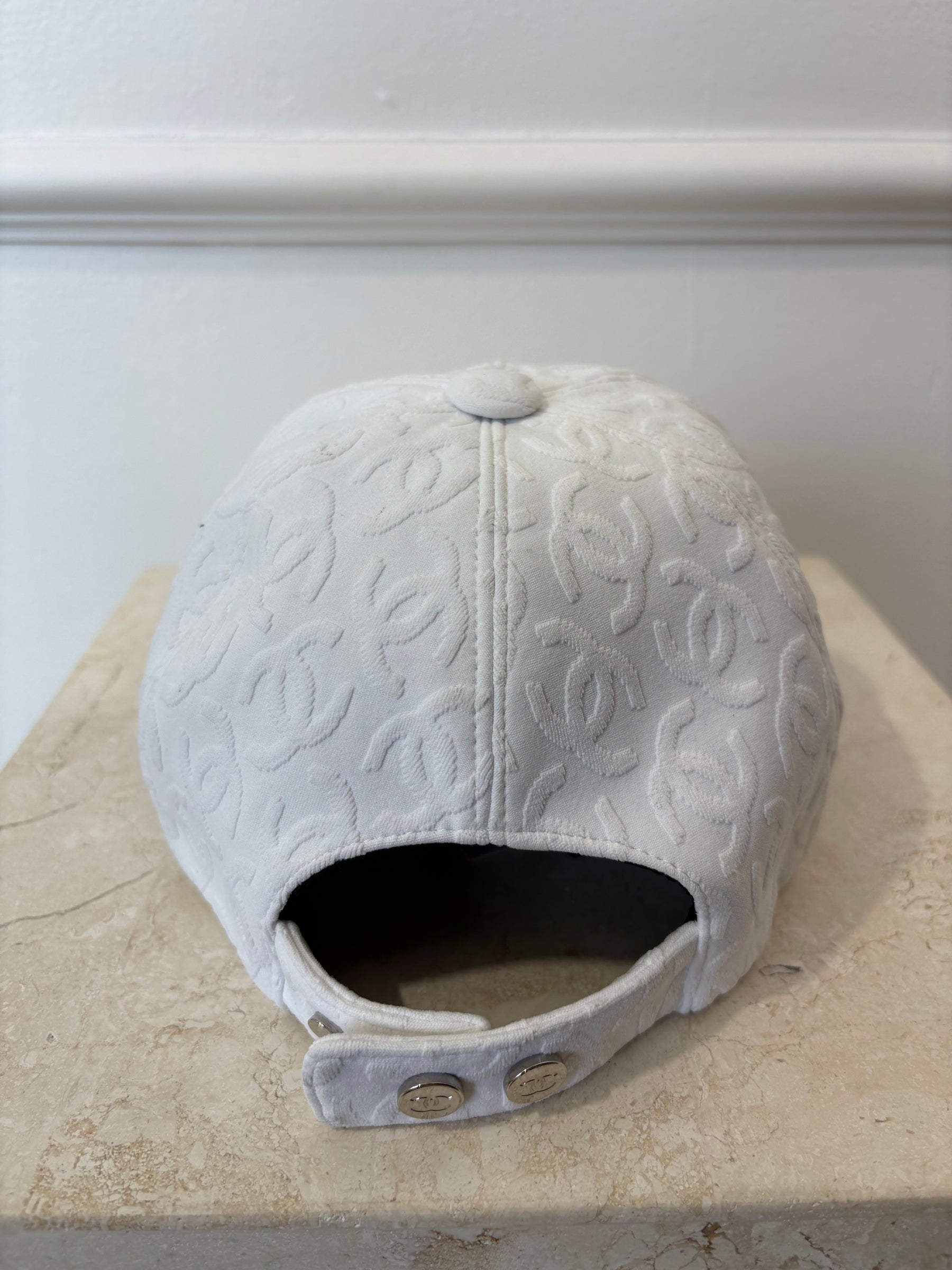 Chanel White Logo Cap