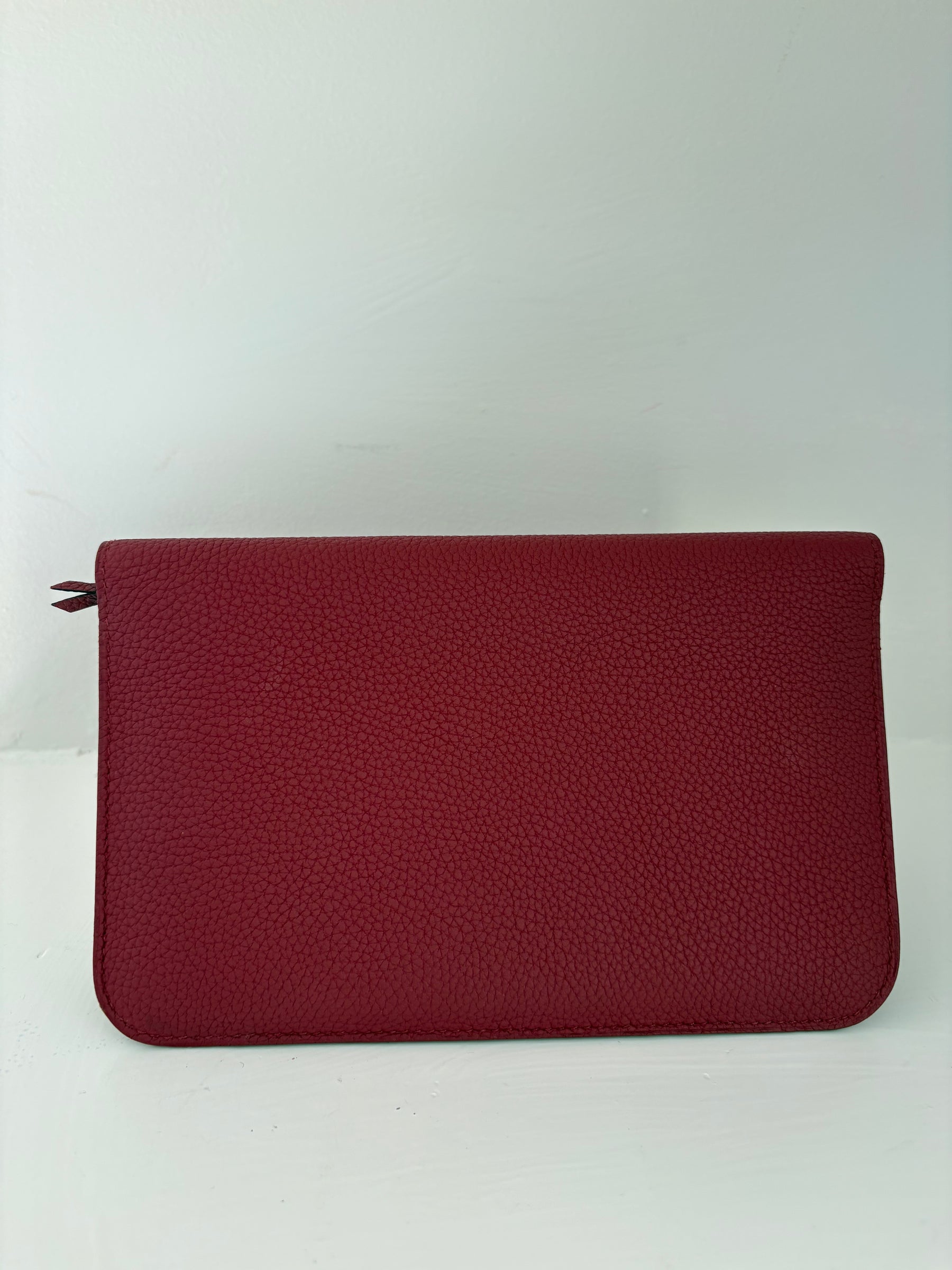 Hermès Burgundy Leather Dogon Wallet