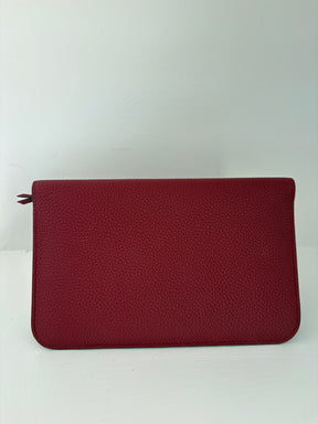 Hermès Burgundy Leather Dogon Wallet
