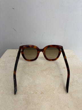 Gucci Tortoiseshell Crystal Logo Arm Sunglasses