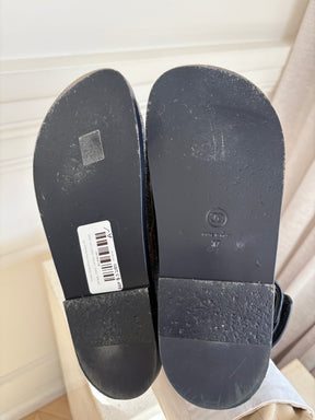 Chanel Denim Effect Dad Sandals, 37