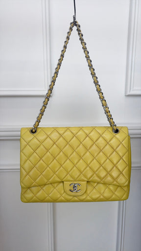 Chanel Yellow Maxi Classic Single Flap Bag