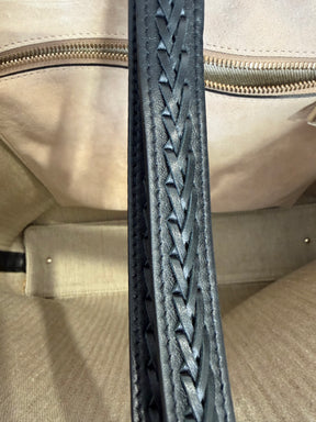 Chloé Raffia and Black Leather Marcie Hobo Bag