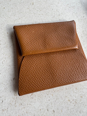 Hermès Gold Epsom Leather Bastia Coin Purse