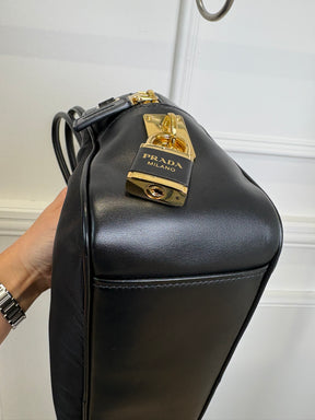 PRADA Nylon Leather Shoulder Bag, M
