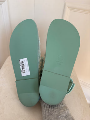 Chanel Light Blue and Ecru Tweed Dad Sandals, 39.5