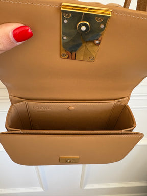 Loewe Warm Desert Small Goya Bag in Silk Calfskin