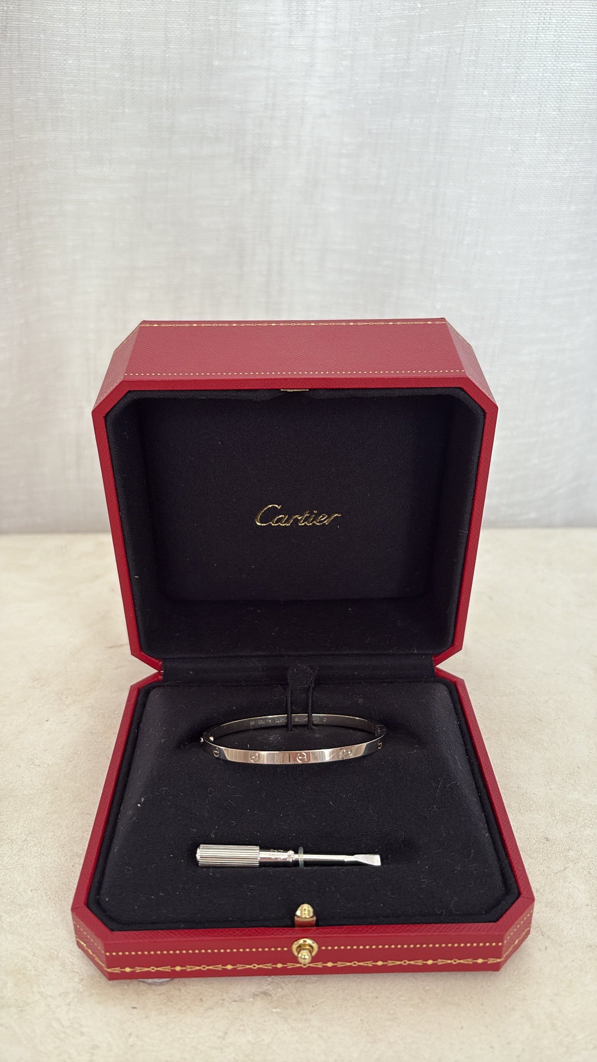 Cartier White Gold Small Love Bangle, 16