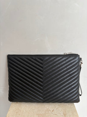 Saint Laurent Large Quilted Black Pouch