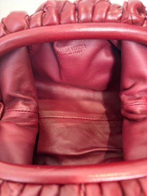 Bottega Veneta Burgundy Intrecciato Leather Mini Pouch Bag