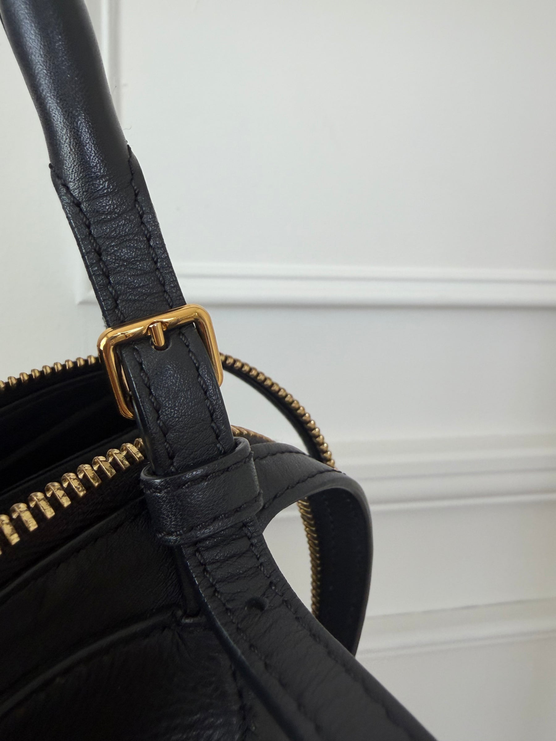JW Anderson Black Leather Bumper Zipped Tote