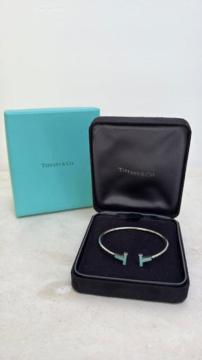 Tiffany & Co. T Silver and Turquoise Wire Bracelet