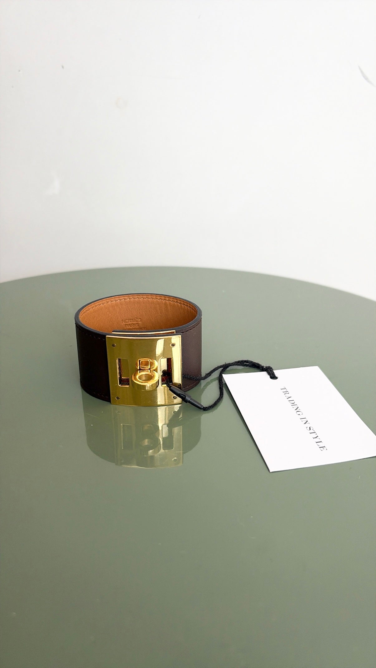 Hermès Chocolate Brown Collier De Chien Gold Hardware, T3