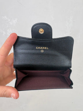 Chanel Black Lambskin Reissue Flap Card Wallet