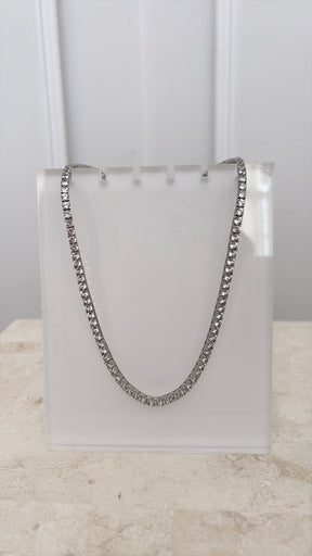 Dorsey Sterling Silver and Lab Grown White Sapphire Tennis Necklace