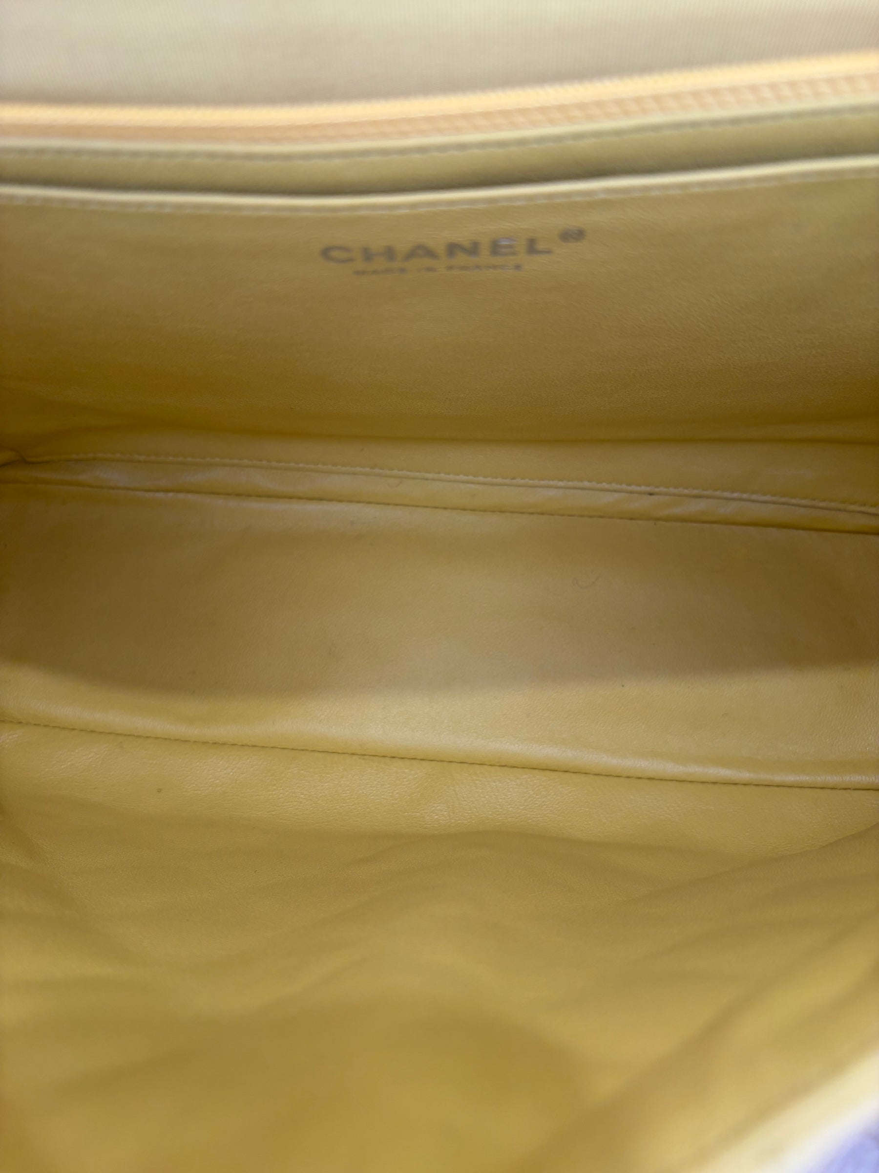 Chanel Yellow Maxi Classic Single Flap Bag