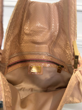 Fendi Baguette in Pale Pink Python Leather