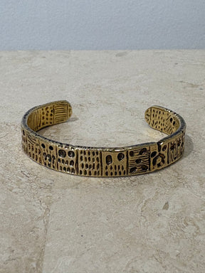 Lucy Folk Textured Cuff Gold Tone