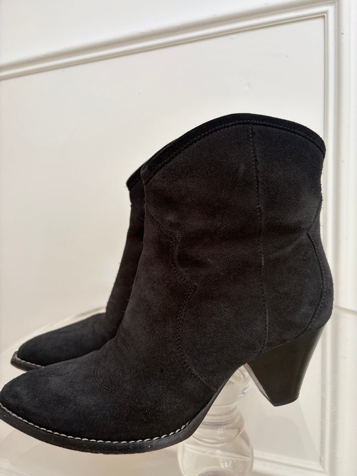 Isabel Marant Black Suede Ankle Boots, 37