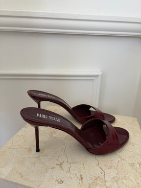 Paris Texas Burgundy Patent Leather Heeled Mule, 41