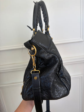 Balenciaga Velo Bag Black With Gold Tone HW