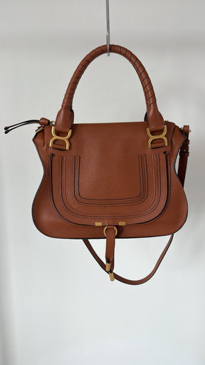 Chloé Tan Leather Medium Marcie Shoulder Bag