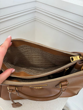 Prada Tan Saffiano Leather Galleria Tote
