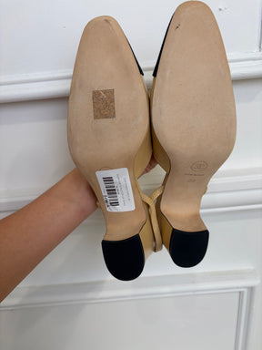 Chanel Slingbacks Tan Black, 39