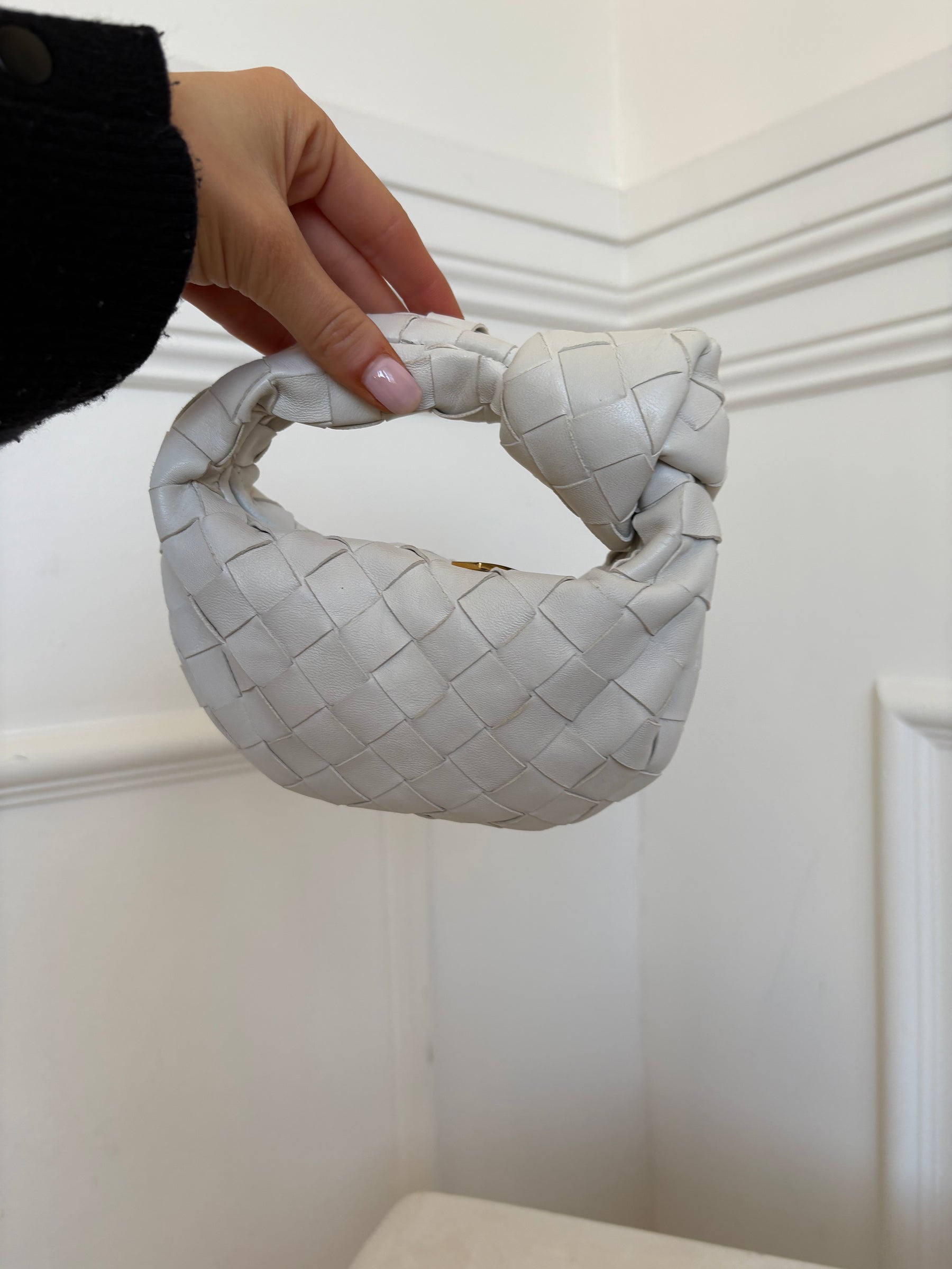 Bottega Veneta White Intrecciato Leather Candy Jodie Bag, Very Good