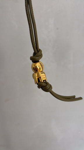Loewe Khaki Leather Dice Charm