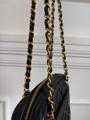 Chanel Navy Quilted Lambskin Leather Shoulder Camera Bag