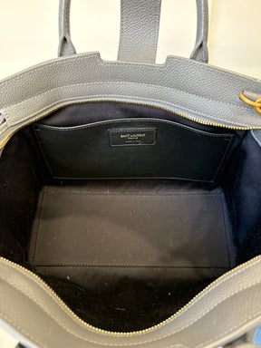 Saint Laurent Charcoal Leather Downtown Cabas Top Handle Crossbody