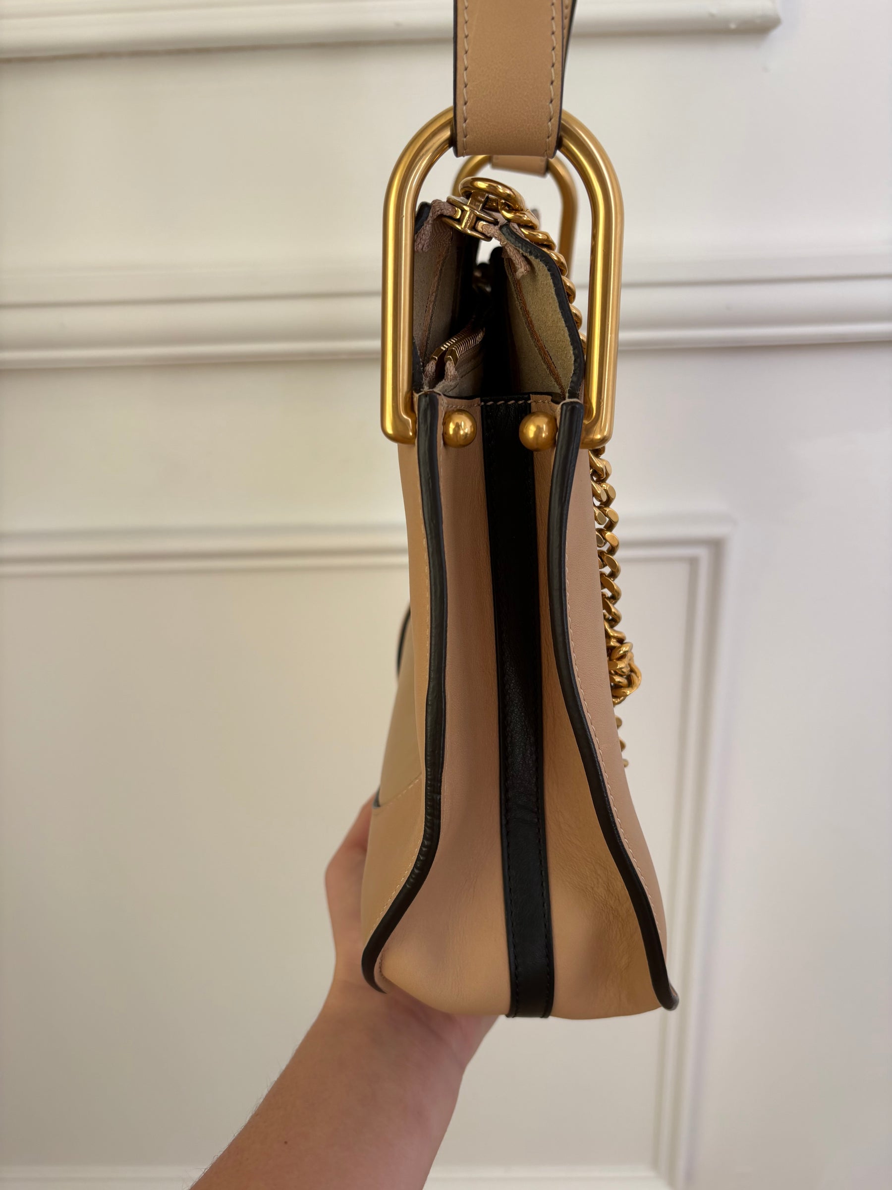 Chloé Beige Leather Hayley Hobo Shoulder Bag