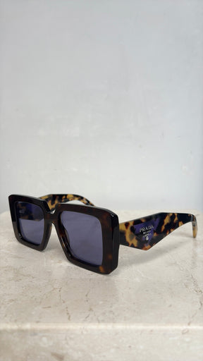 Prada Square Tortoishell Sunglasses Wide Fit