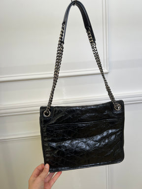 Saint Laurent Black Leather Medium Nikki Bag