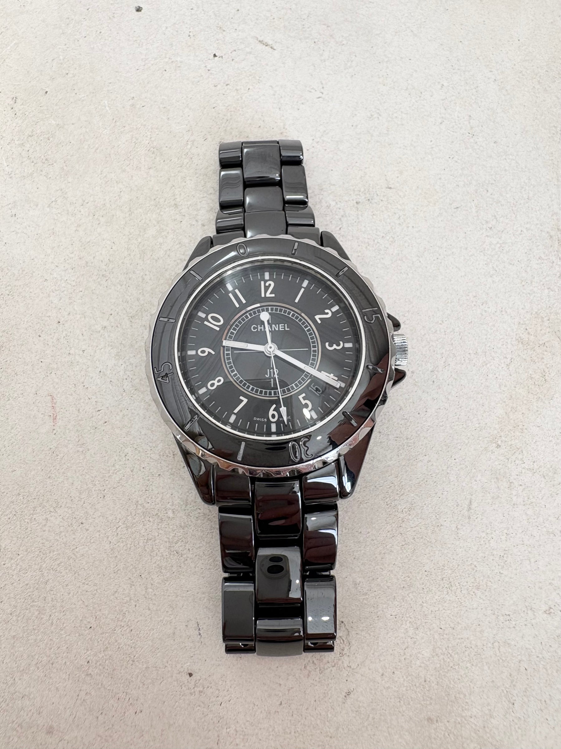 Chanel Black Ceramic J12 Watch 33mm