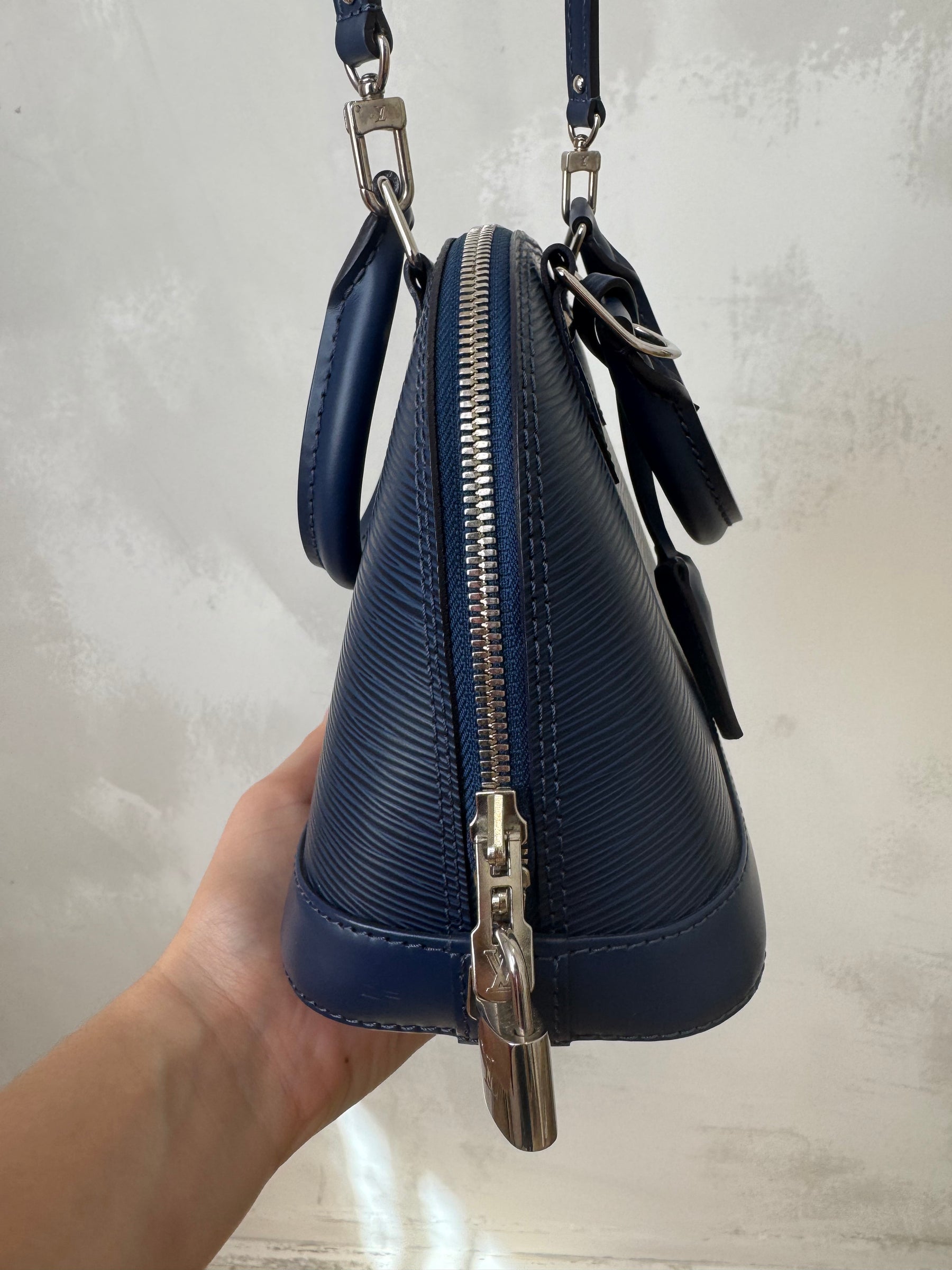 Louis Vuitton Navy Epi Leather Alma BB