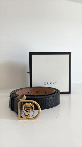 Gucci Leather GG Belt Black, 85/34