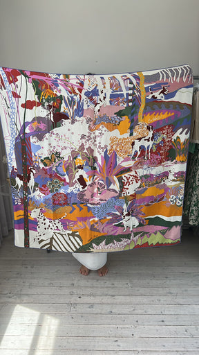 Hermès Multi Colour 'En Liberte' Cashmere Silk Shawl