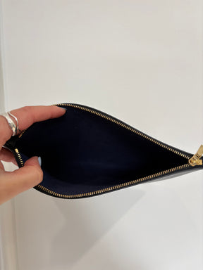 Victoria Beckham Black Leather zipped Pouch