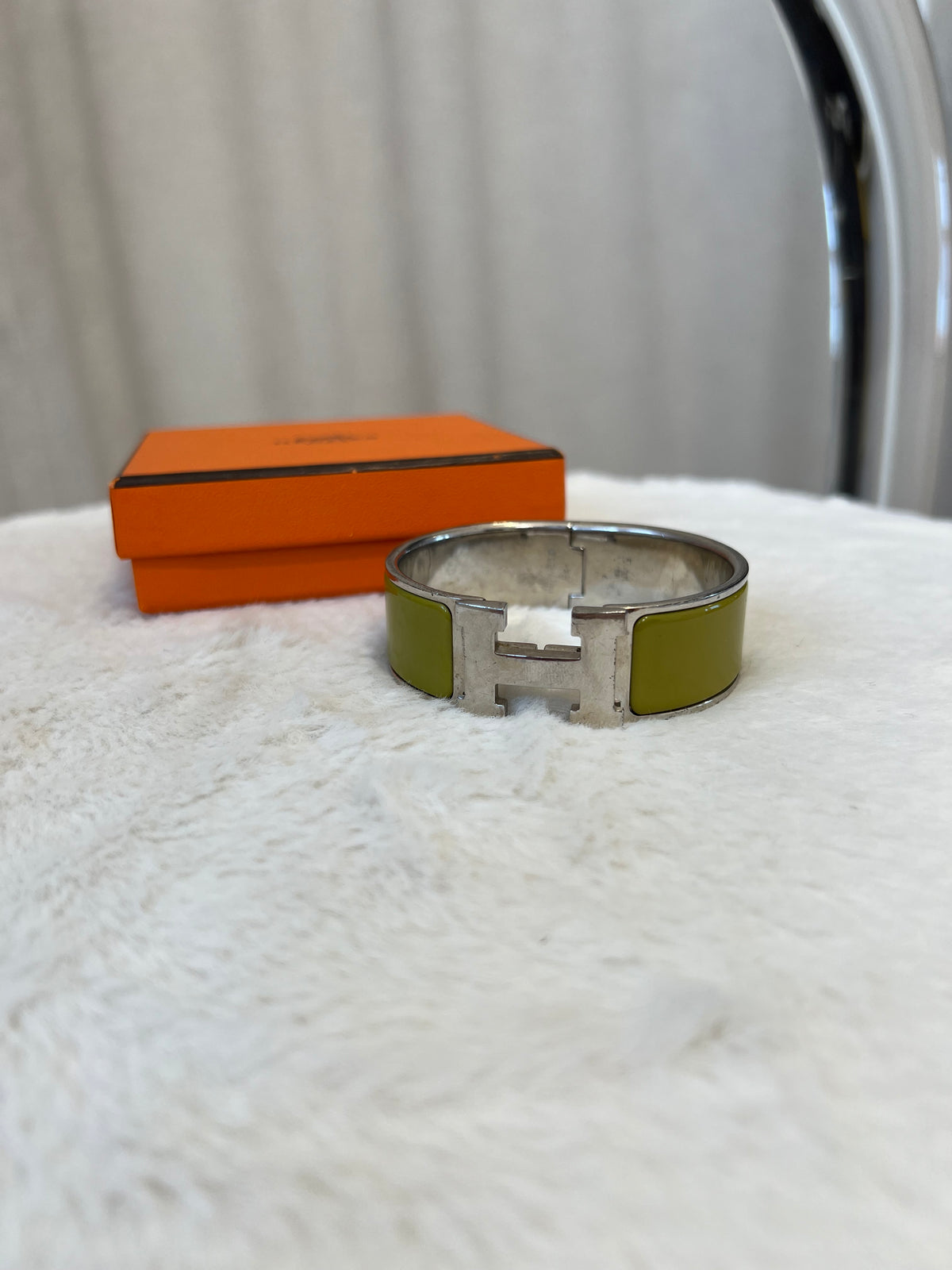 Hermès Pistachio Clic Clac Bracelet, PM